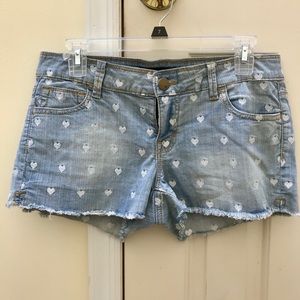 Embroidered Heart Shorts